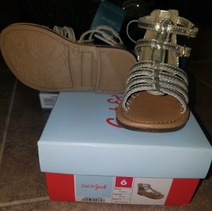 NWT gold Cat & Jack sandals size 6 toddler